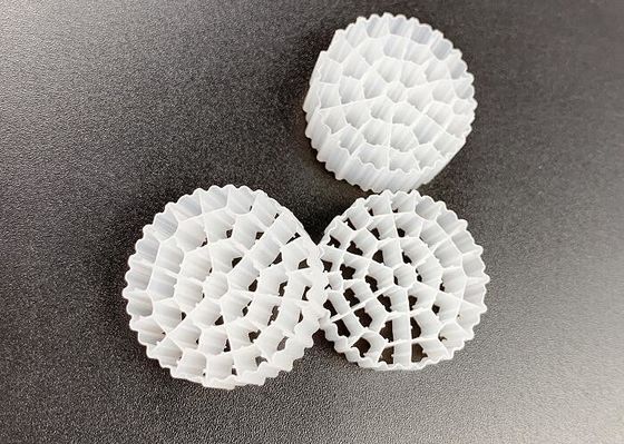 Virgin HDPE 25*10MM Biały kolor MBBR Filtry plastikowe Duża powierzchnia