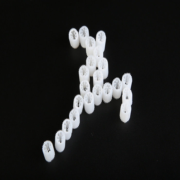 Virgin MBBR Bio Media Ciężki rozmiar 5*10mm Biały Virgin HIPS Materiał Plastic Biocell