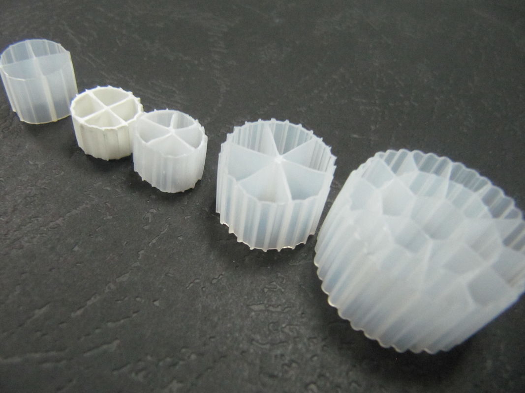 Dobry obszar powierzchniowy MBBR Filtry z białym kolorem i dziewiczym materiałem HDPE dla RAS