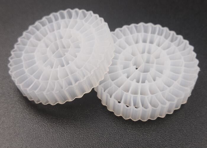 Niewykorzystany materiał HDPE MBBR Bio Media K5 Biały kolor z rozmiarem 25*4mm