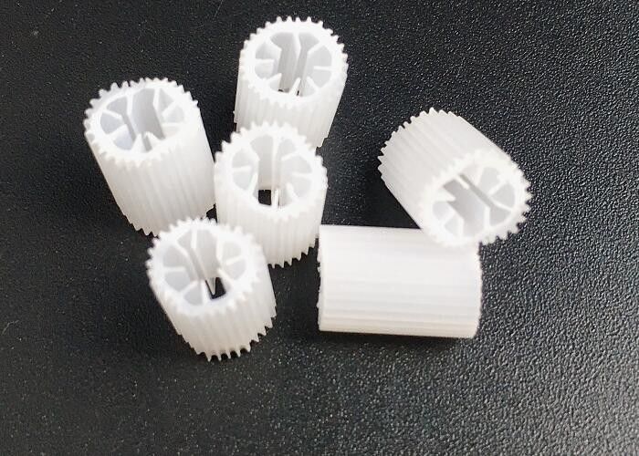 MBBR Bio Media Ciężki rozmiar 5*10mm Biały, dziewiczy materiał HIPS Plastic Biocell For treatment