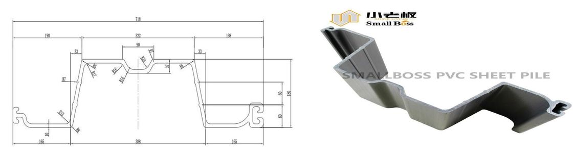 Z recyklingu tworzyw sztucznych PCV sztabelka do wody rozwiązania kontroli Szary kolor